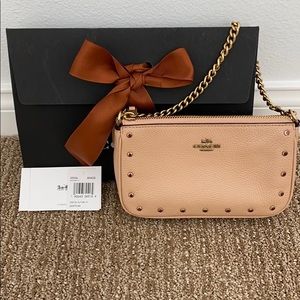 Coach Clutch With Crystal Rivets